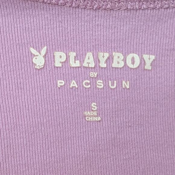 Pink Playboy Scrunch Side Crop Top - Picture 8 of 10